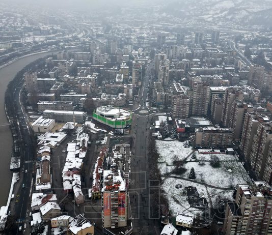 Grad Zenica, zima, snijeg