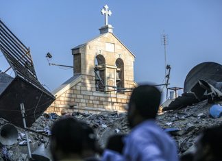 Oštećena Crkva U Gazi