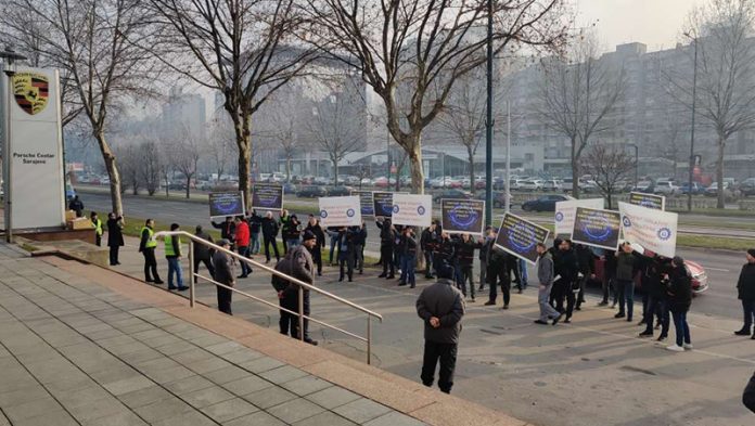 Radnici Prevent FAD D O O Jelah Tesanj Protest Sarajevo Foto Fena